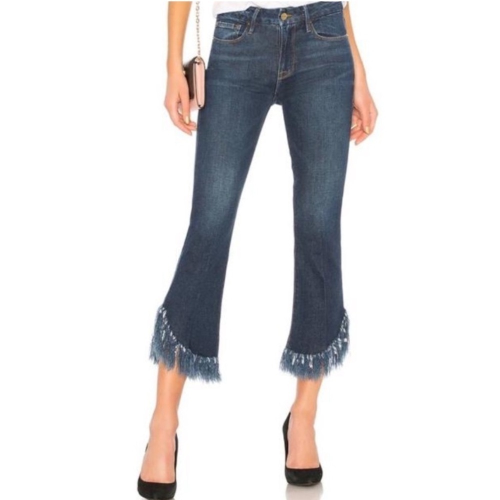 FRAME Le Crop Mini Boot Frayed Jeans Size 29